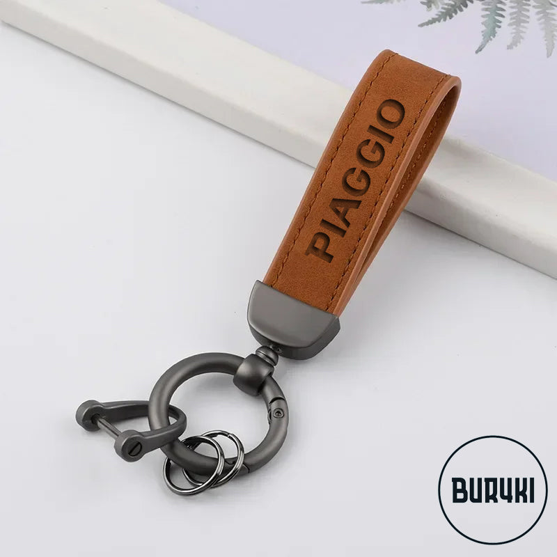 Piaggio Leather Keychain