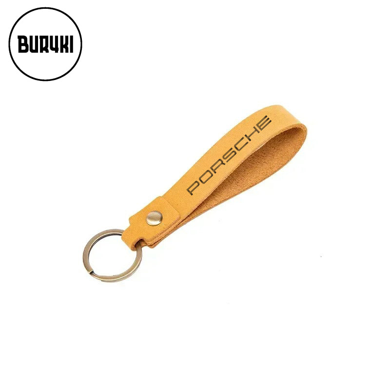 Porsche Leather Keychain