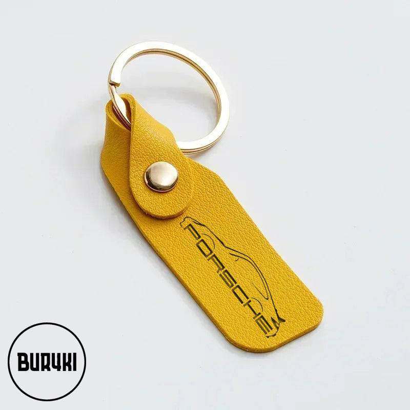 Porsche Leather Keychain