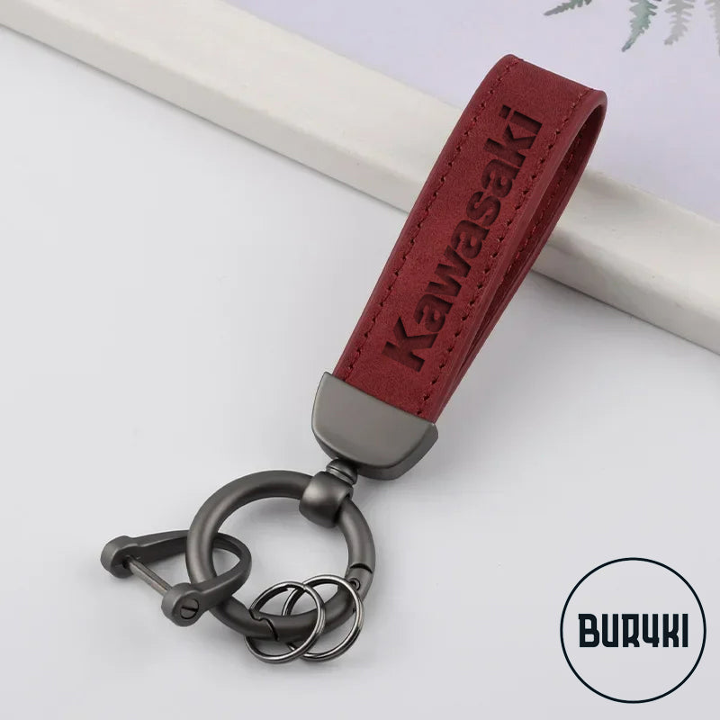 Kawasaki Leather Keychain