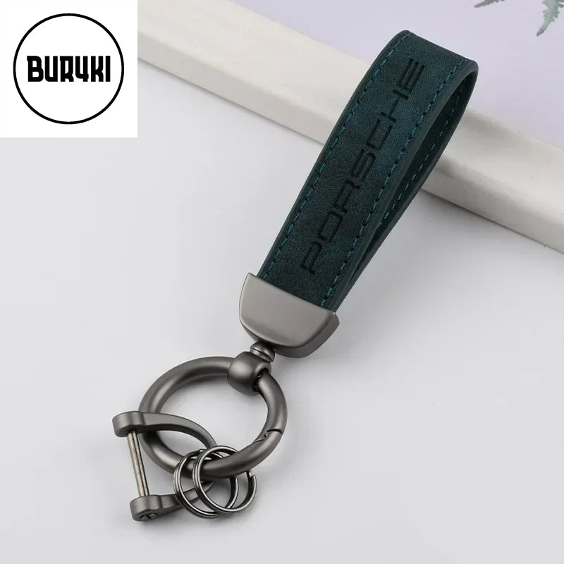 Porsche Leather Keychain