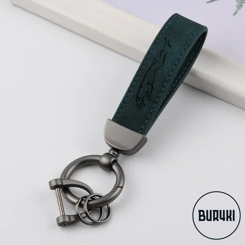 Jaguar Leather Keychain