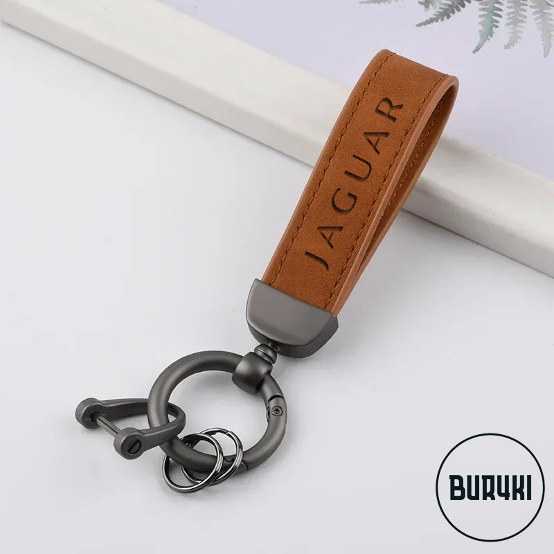 Jaguar Leather Keychain