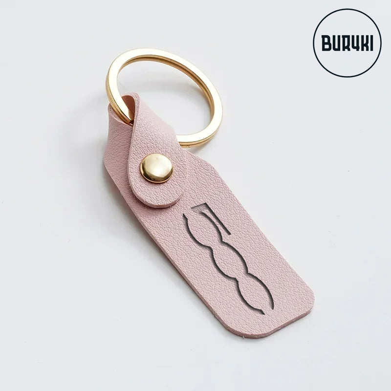 Fiat 500 Leather Keychain