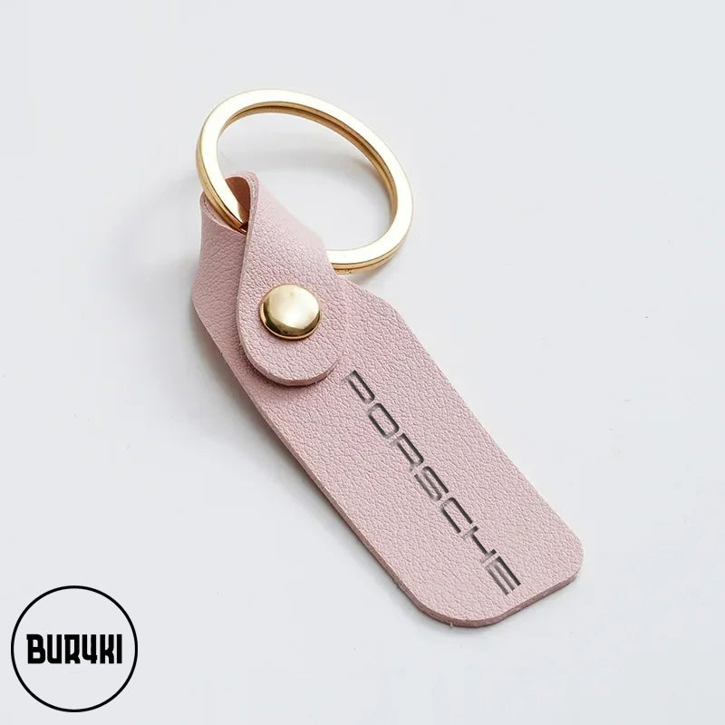 Porsche Leather Keychain