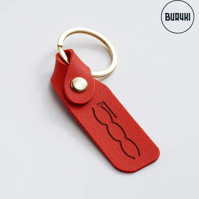 Fiat 500 Leather Keychain