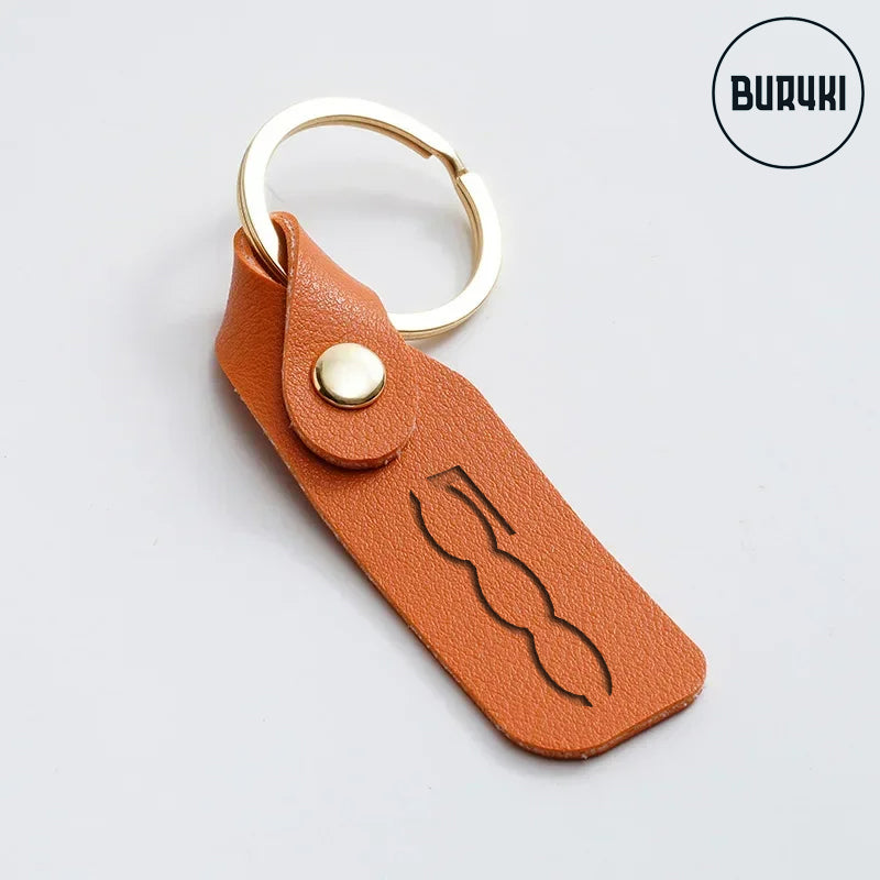 Fiat 500 Leather Keychain