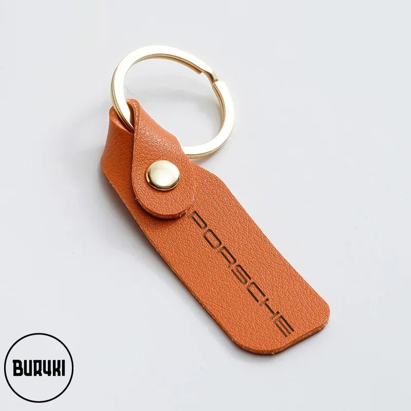 Porsche Leather Keychain