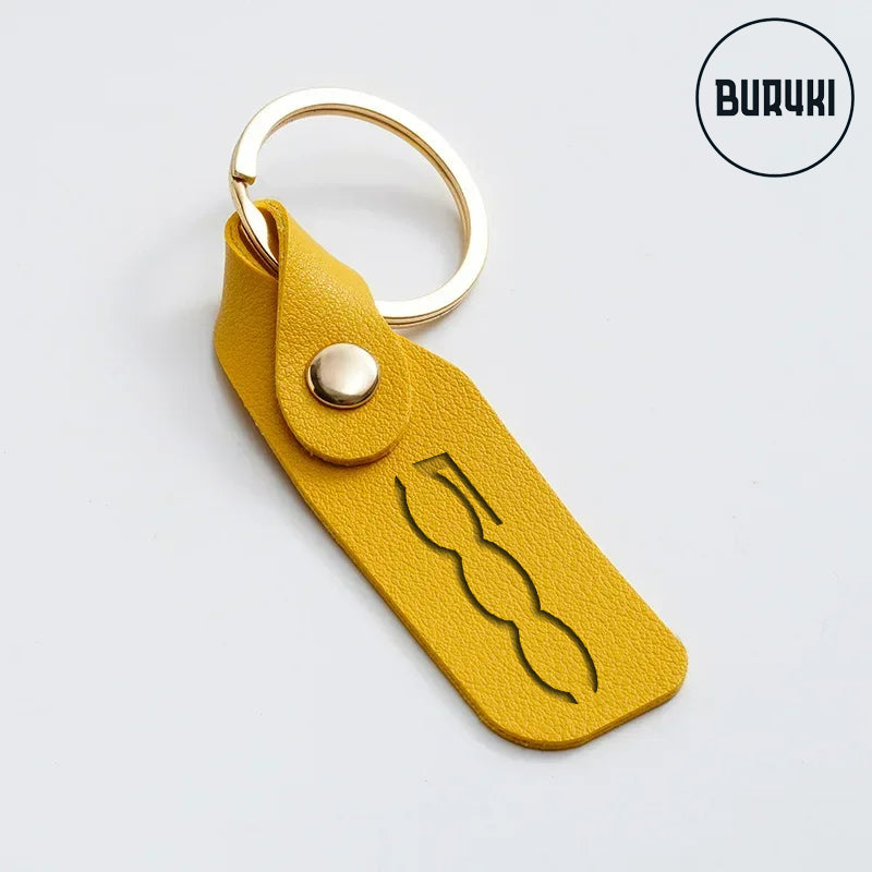 Fiat 500 Leather Keychain