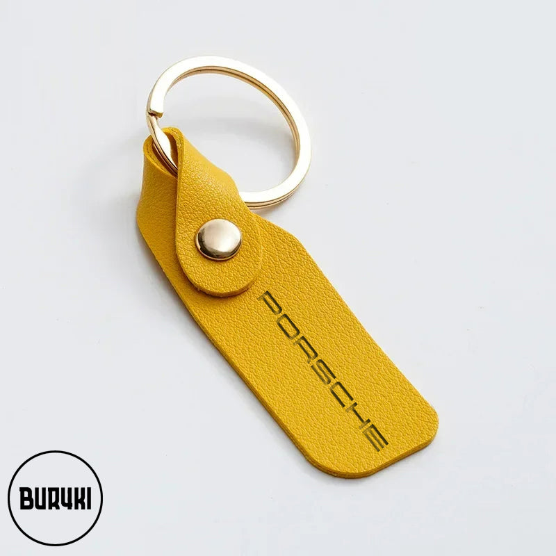 Porsche Leather Keychain