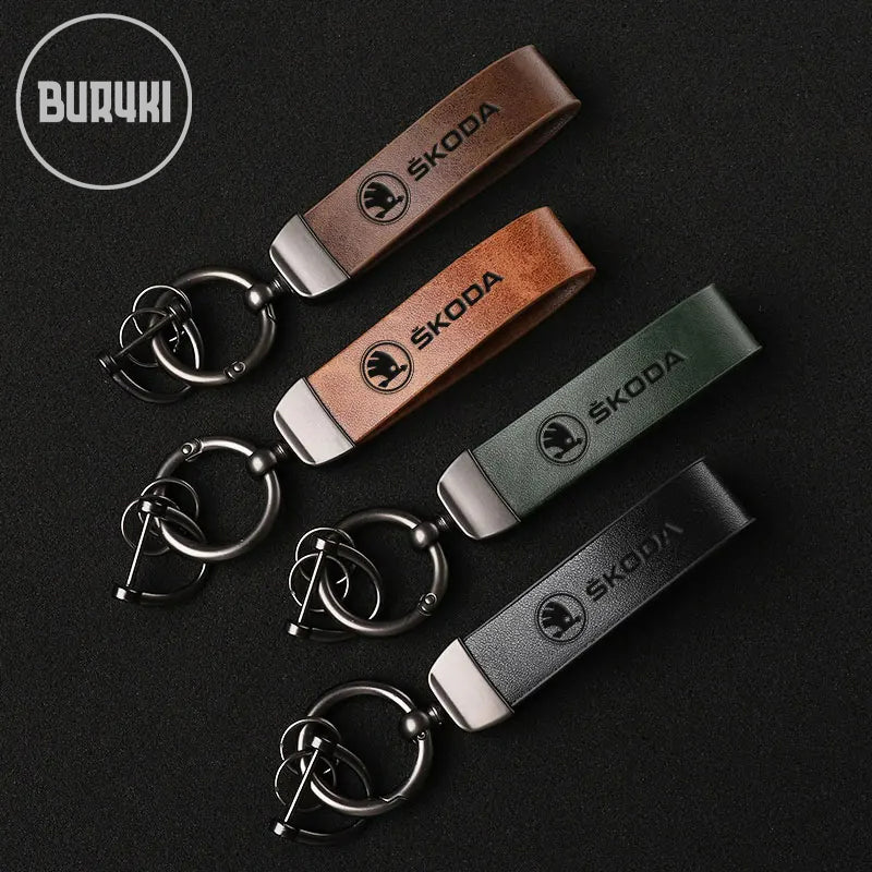 Škoda Leather Keychain