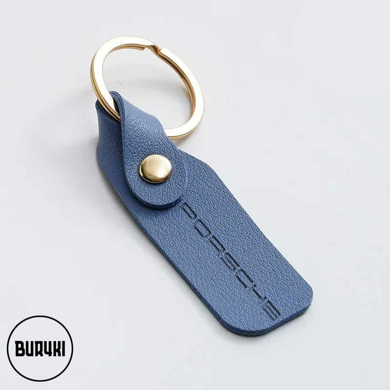 Porsche Leather Keychain