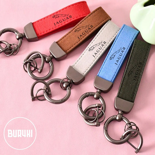 Jaguar Leather Keychain