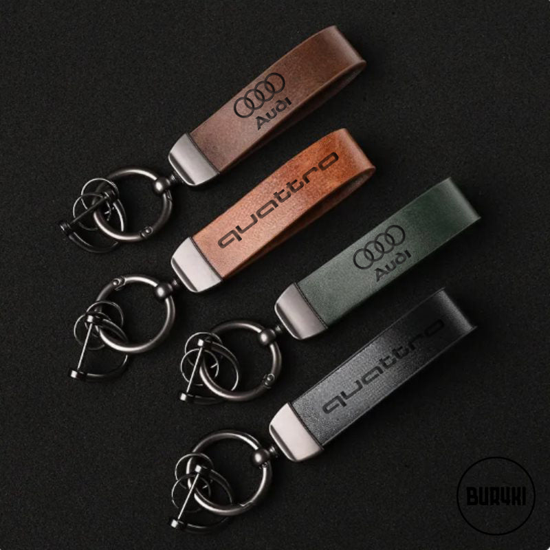Audi Quattro Leather Keychain