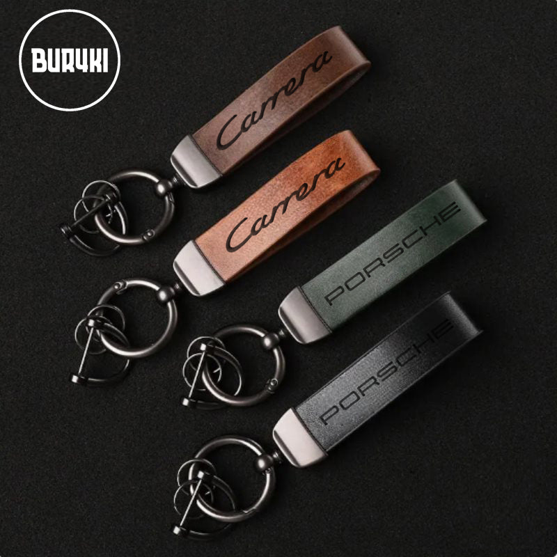 Porsche Carrera Leather Keychain