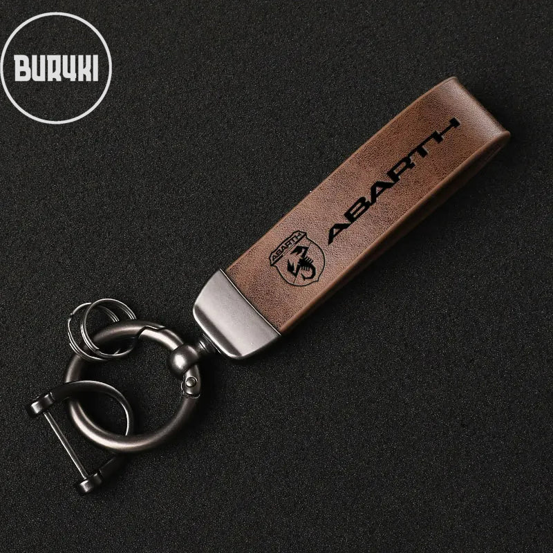 Fiat Abarth Leather Keychain