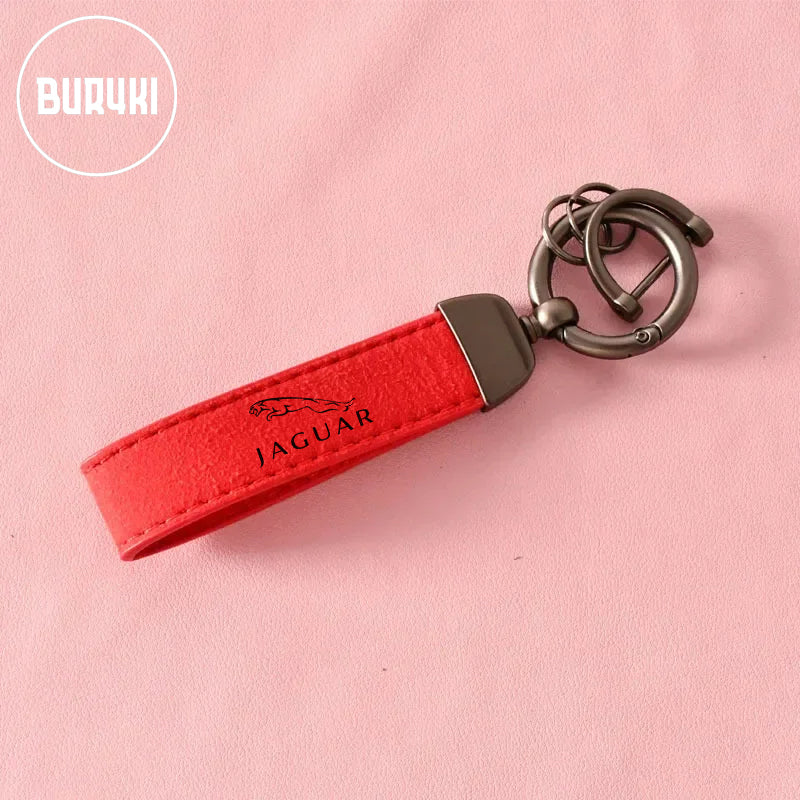 Jaguar Leather Keychain