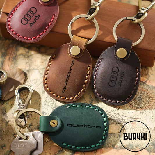 Audi Quattro Leather Keychain