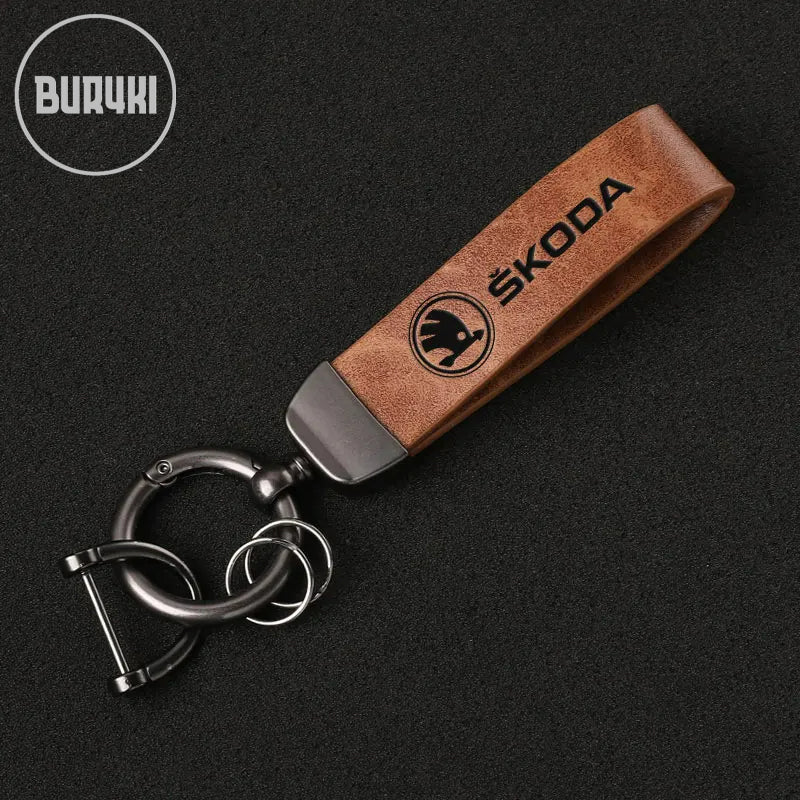Škoda Leather Keychain