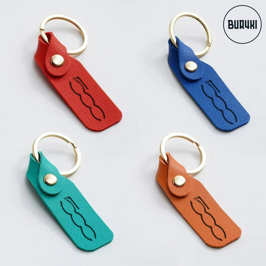 Fiat 500 Leather Keychain