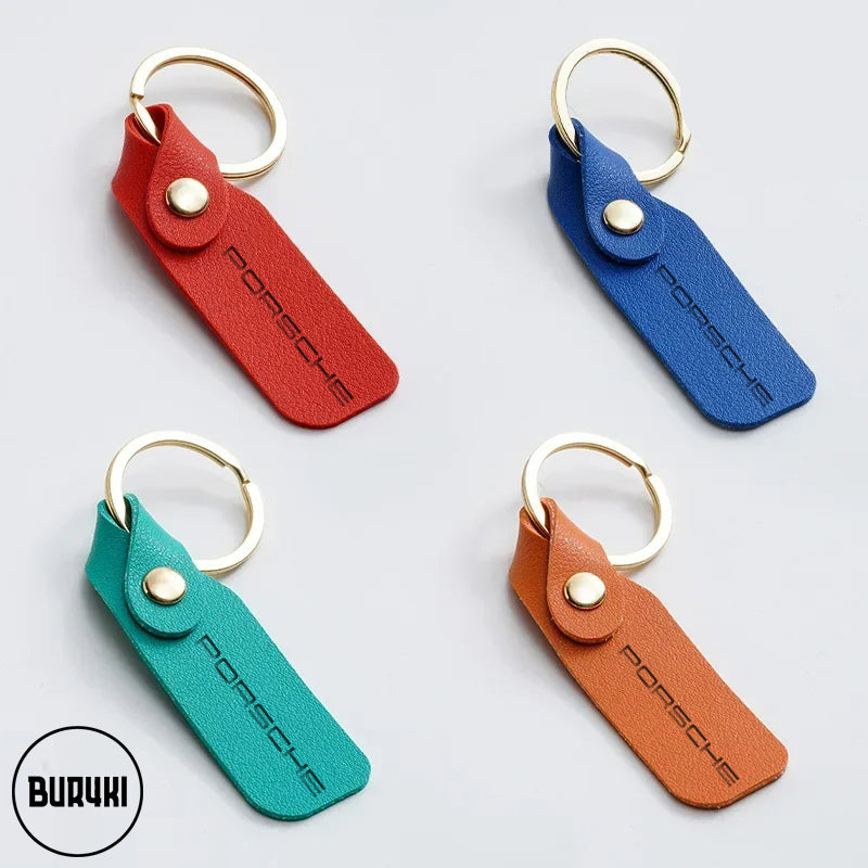 Porsche Leather Keychain