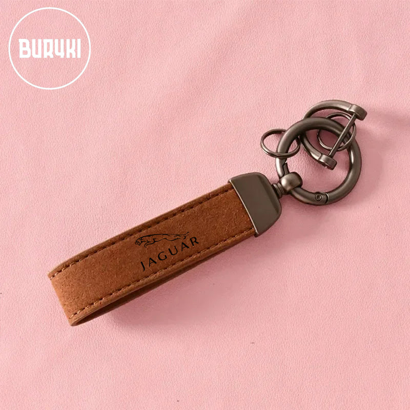 Jaguar Leather Keychain