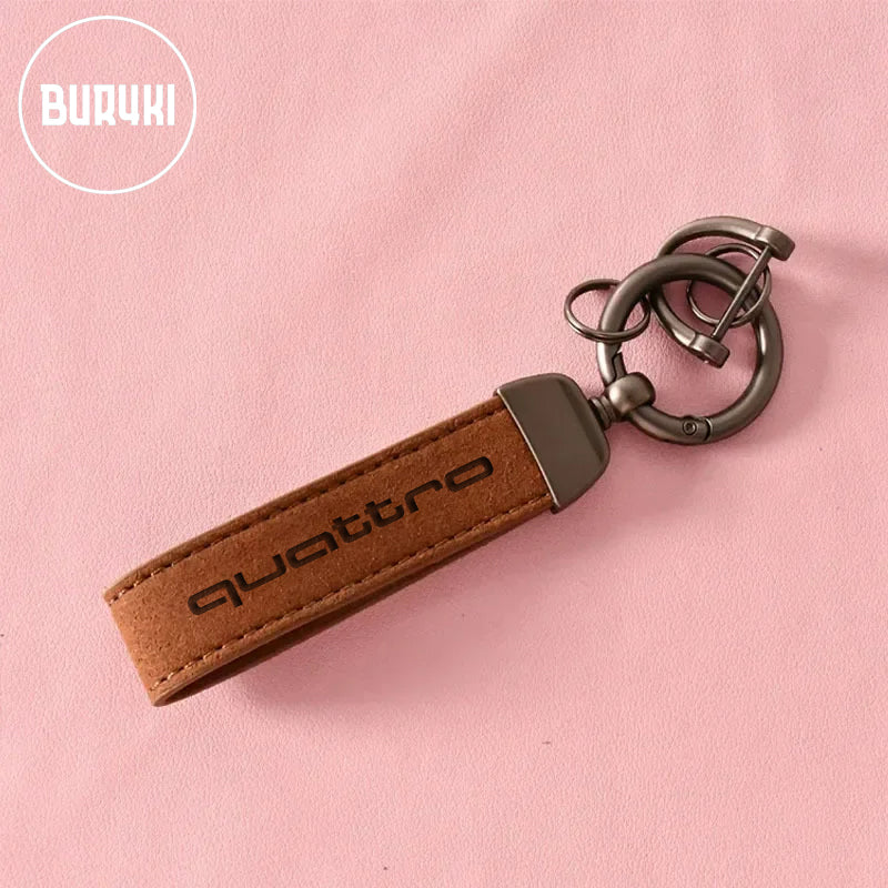 Audi Quattro Leather Keychain