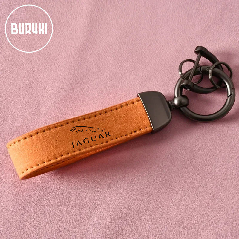 Jaguar Leather Keychain
