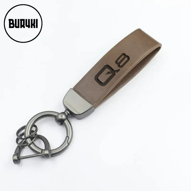 Audi Q8 Leather Keychain