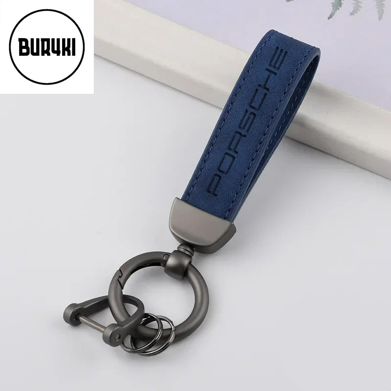 Porsche Leather Keychain