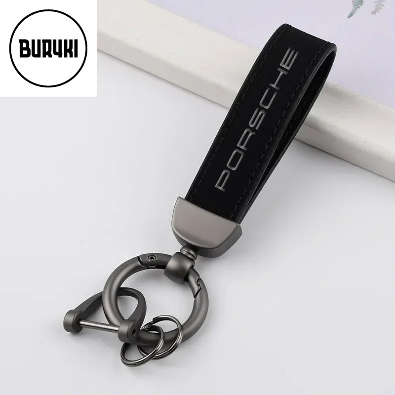 Porsche Leather Keychain