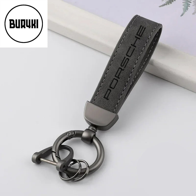Porsche Leather Keychain