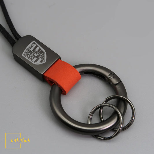 Porsche Leather Keychain