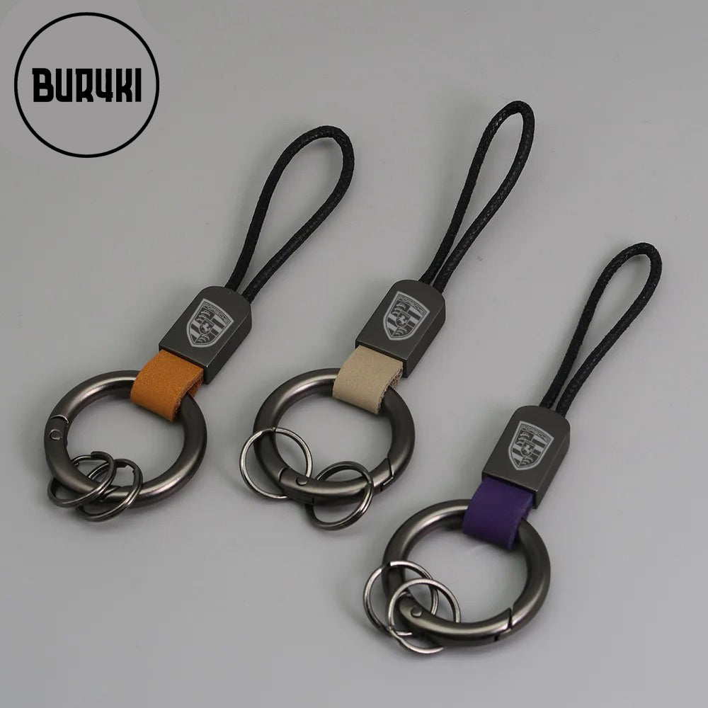 Porsche Leather Keychain