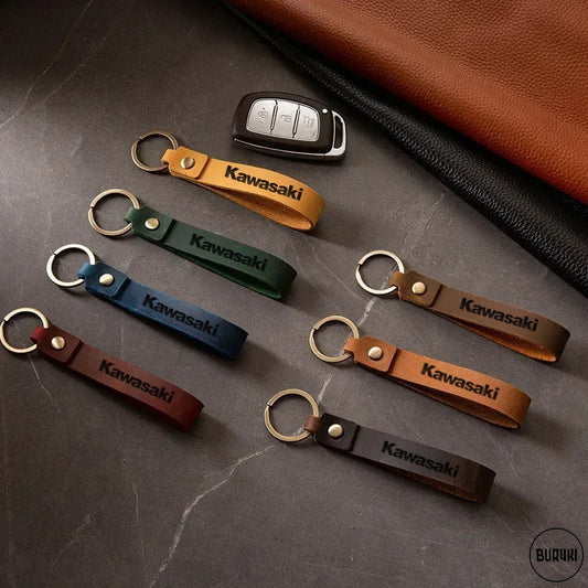 Kawasaki Leather Keychain