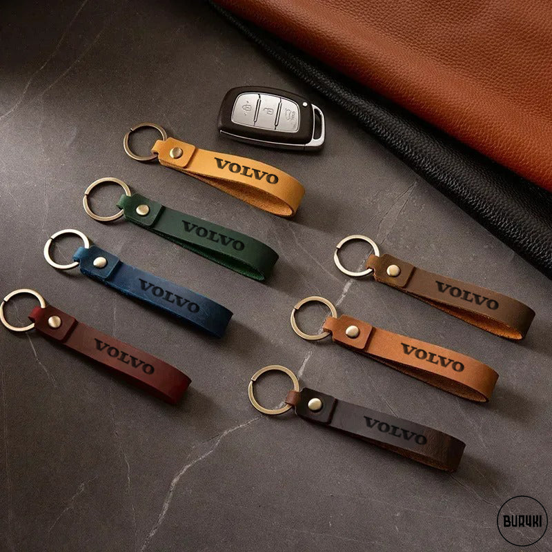Volvo Leather Keychain