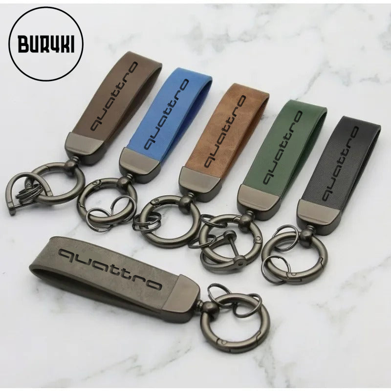 Audi Quattro Leather Keychain