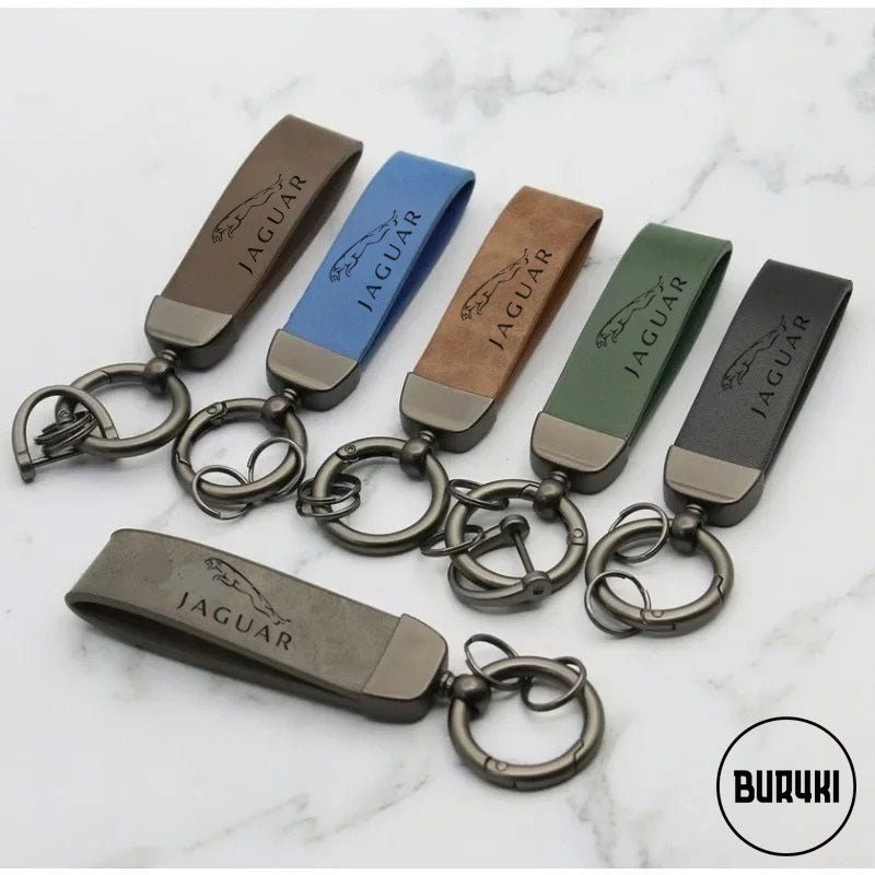 Jaguar Leather Keychain