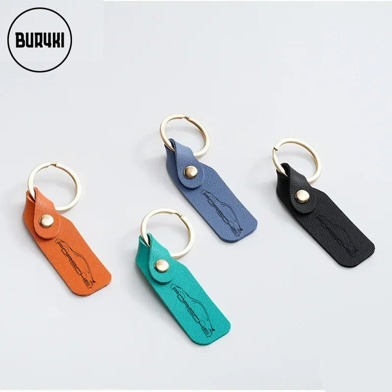 Porsche Leather Keychain