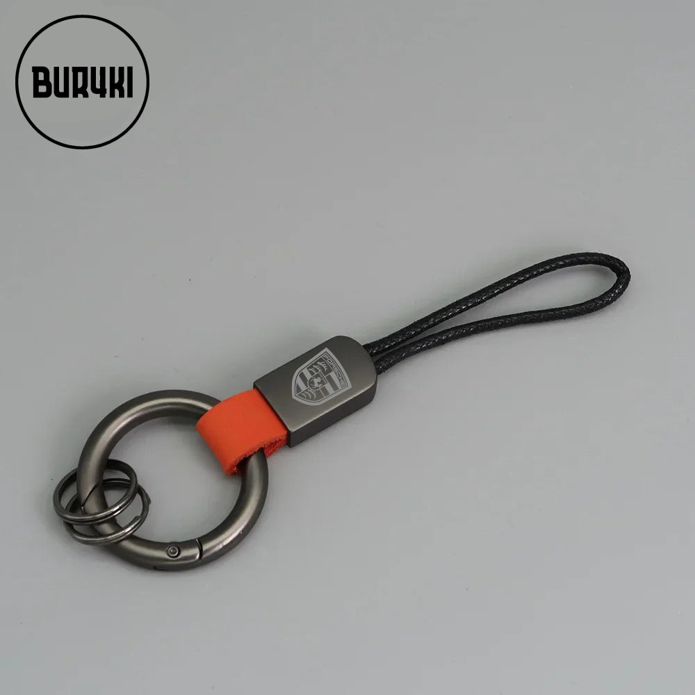 Porsche Leather Keychain