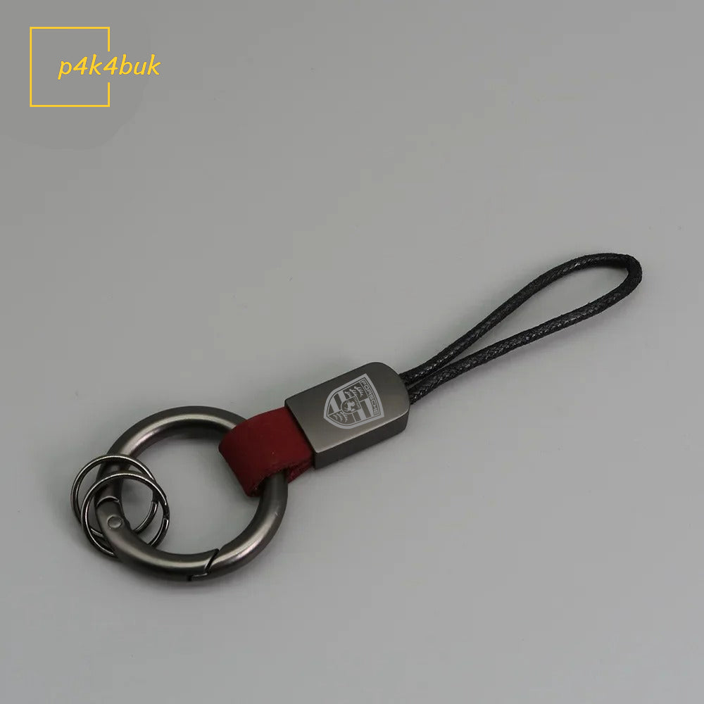 Porsche Leather Keychain