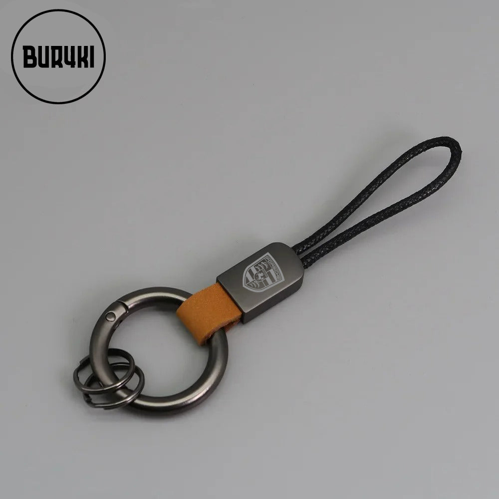 Porsche Leather Keychain