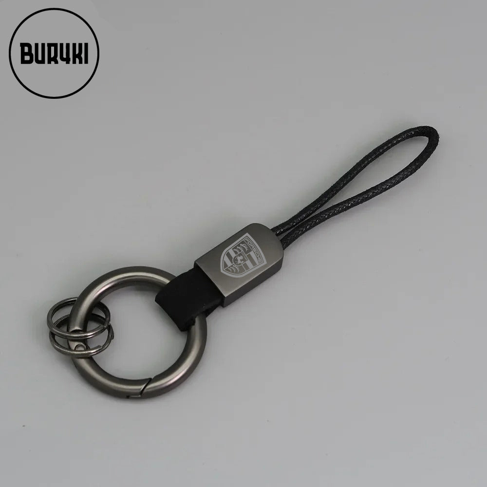 Porsche Leather Keychain