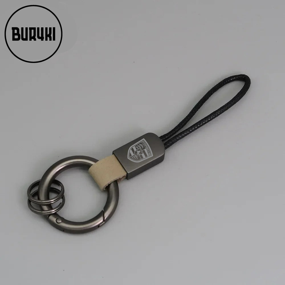 Porsche Leather Keychain