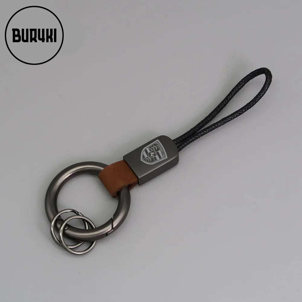 Porsche Leather Keychain