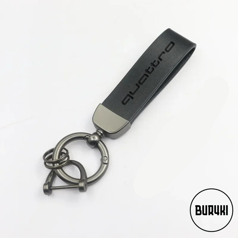 Audi Quattro Leather Keychain