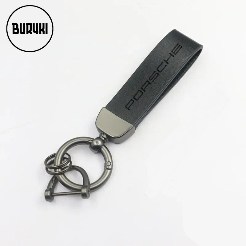 Porsche Leather Keychain