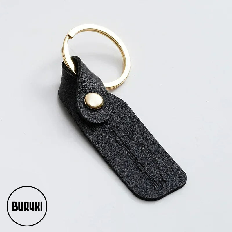 Porsche Leather Keychain