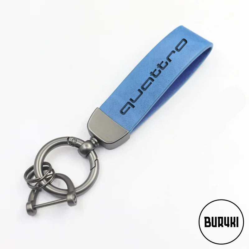 Audi Quattro Leather Keychain