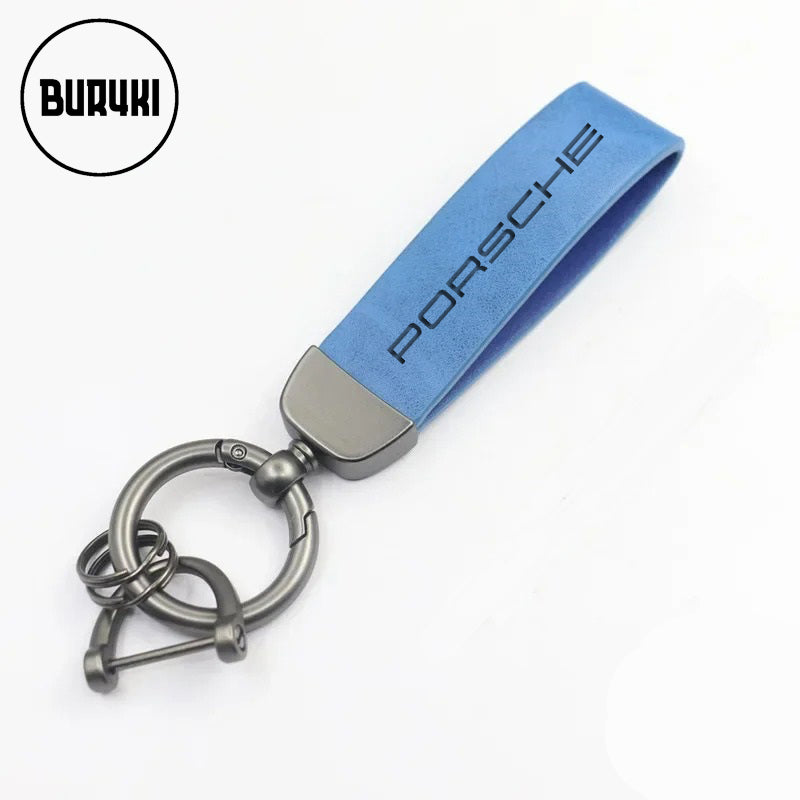 Porsche Leather Keychain